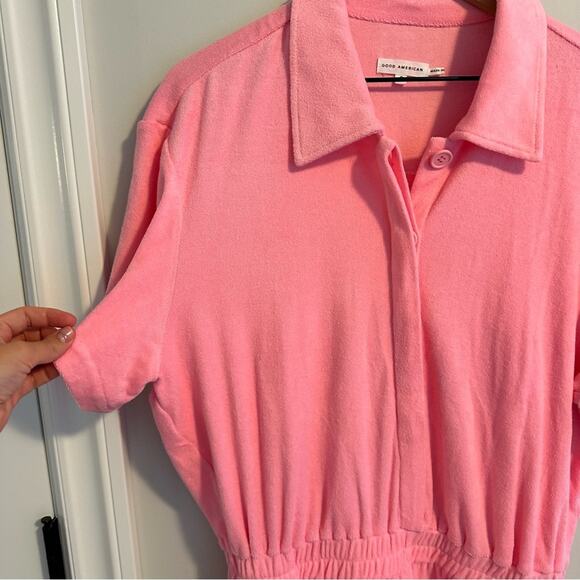 Good American Pink Terry Cloth Romper Large - Picture 9 of 12